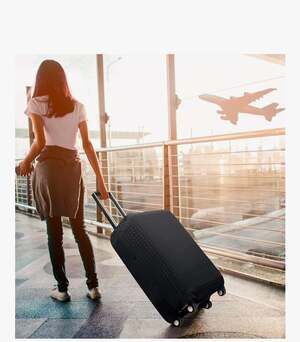 Black Textured Luggage Cover TSA Approved Elastic Small NWOT
